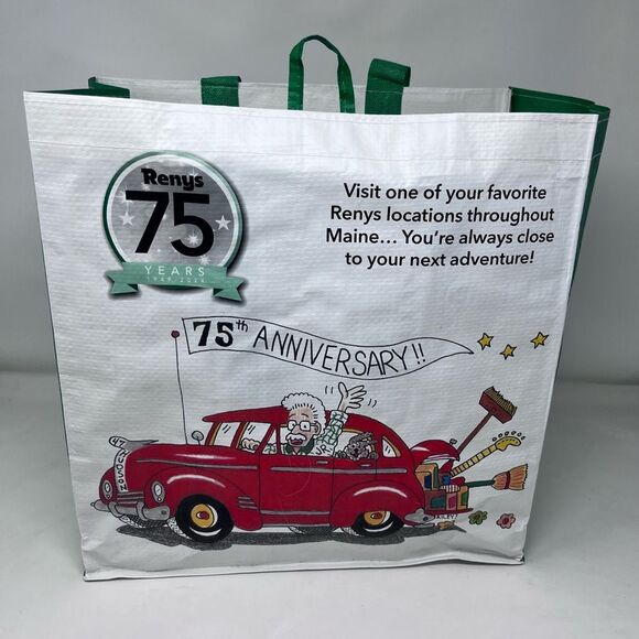 Reny’s A Maine Adventure  Earthwise 75th Anniversary Shopping Tote Bag - Picture 1 of 6